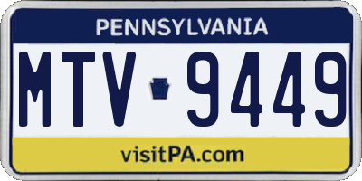 PA license plate MTV9449