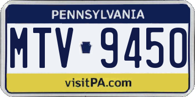 PA license plate MTV9450