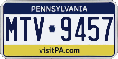PA license plate MTV9457