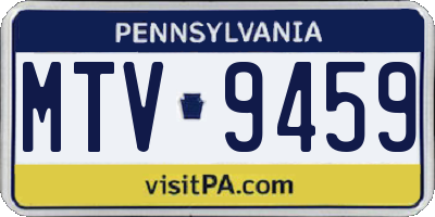 PA license plate MTV9459