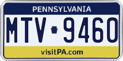 PA license plate MTV9460