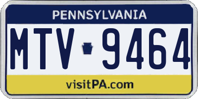 PA license plate MTV9464