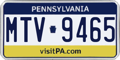 PA license plate MTV9465