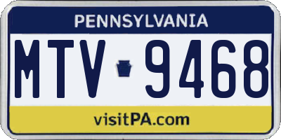 PA license plate MTV9468