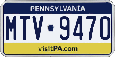 PA license plate MTV9470