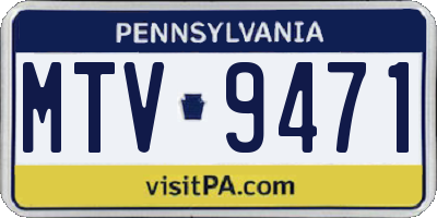 PA license plate MTV9471