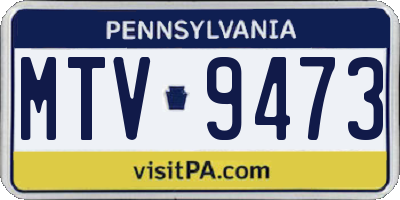 PA license plate MTV9473