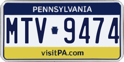 PA license plate MTV9474