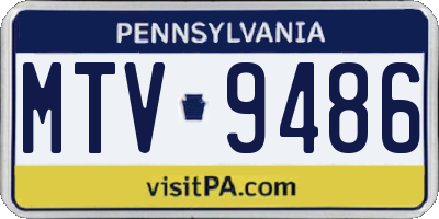 PA license plate MTV9486