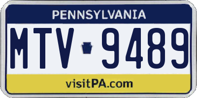 PA license plate MTV9489