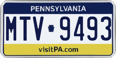 PA license plate MTV9493