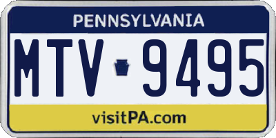 PA license plate MTV9495