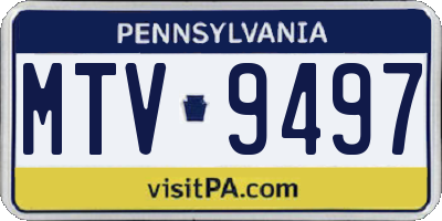 PA license plate MTV9497