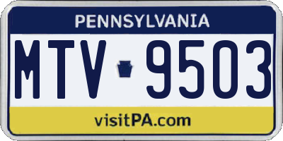PA license plate MTV9503