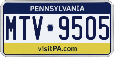PA license plate MTV9505