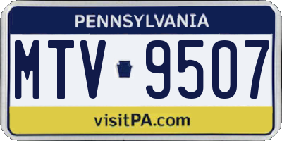 PA license plate MTV9507