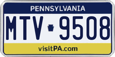 PA license plate MTV9508