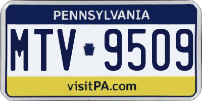 PA license plate MTV9509