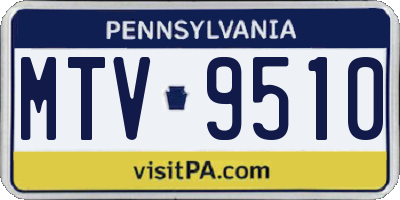 PA license plate MTV9510
