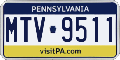 PA license plate MTV9511