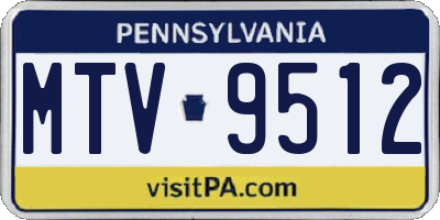 PA license plate MTV9512
