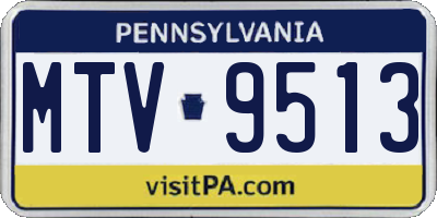 PA license plate MTV9513