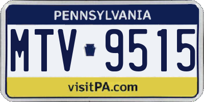 PA license plate MTV9515