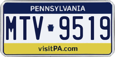 PA license plate MTV9519