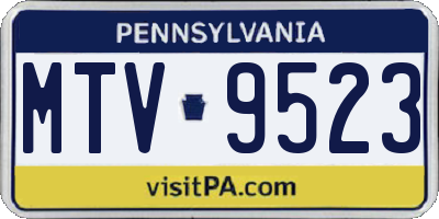 PA license plate MTV9523