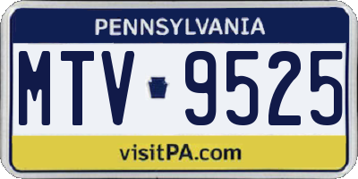 PA license plate MTV9525