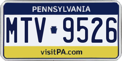 PA license plate MTV9526