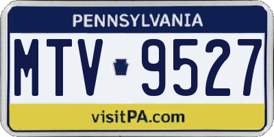 PA license plate MTV9527
