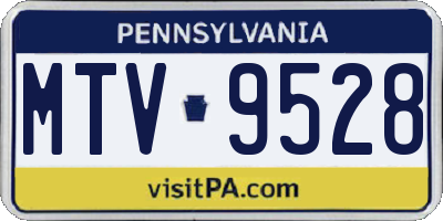 PA license plate MTV9528