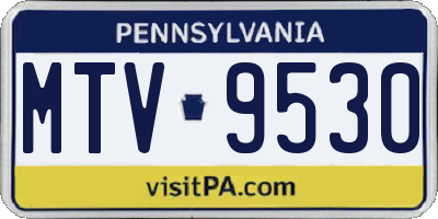 PA license plate MTV9530