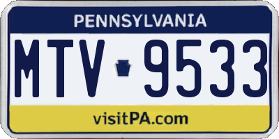 PA license plate MTV9533
