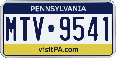 PA license plate MTV9541