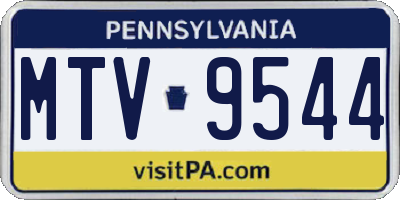 PA license plate MTV9544