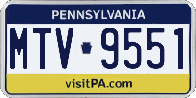 PA license plate MTV9551