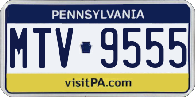 PA license plate MTV9555