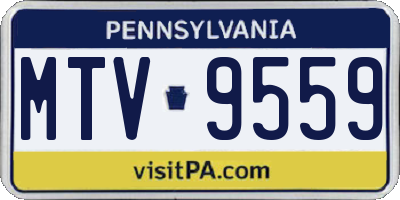 PA license plate MTV9559