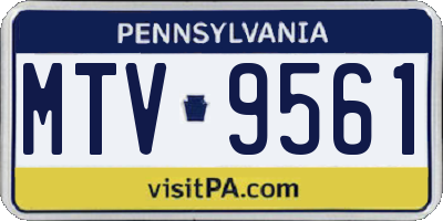 PA license plate MTV9561