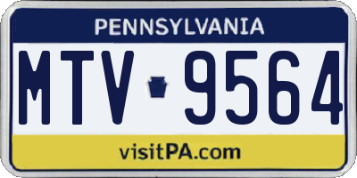 PA license plate MTV9564