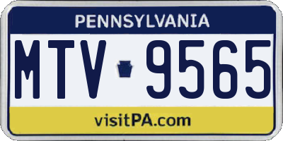 PA license plate MTV9565