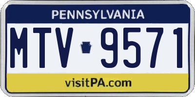 PA license plate MTV9571