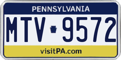PA license plate MTV9572