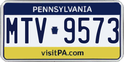 PA license plate MTV9573