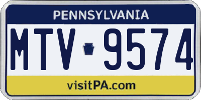 PA license plate MTV9574
