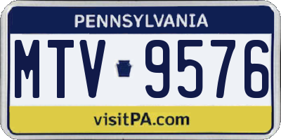 PA license plate MTV9576