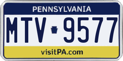 PA license plate MTV9577