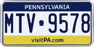PA license plate MTV9578